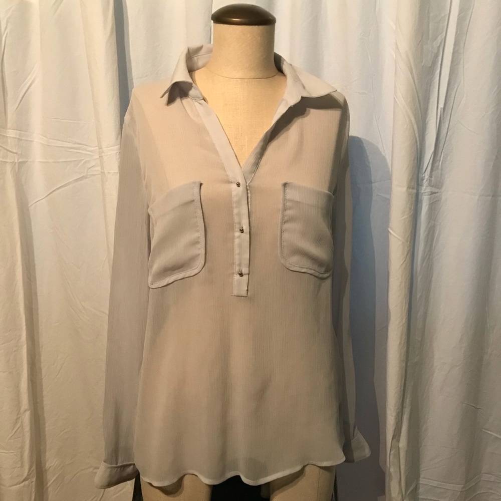 🌊 MILANO Light Grey Blouse